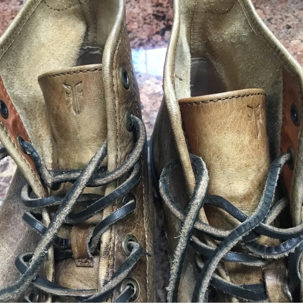 Men's FRYE Chambers High Distressed Lace-Up Sneakers SZ 8